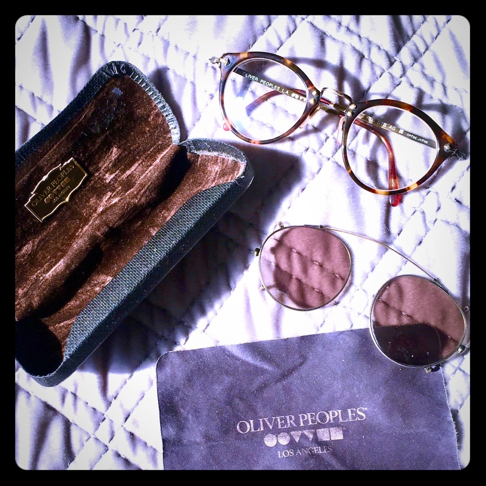 Oliver People’s Vintage Glasses w/clip on sunnies